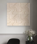 Waves Strata I 3D akoestische wandpanelen — sfeerimpressie klassiek interieur (Sand)