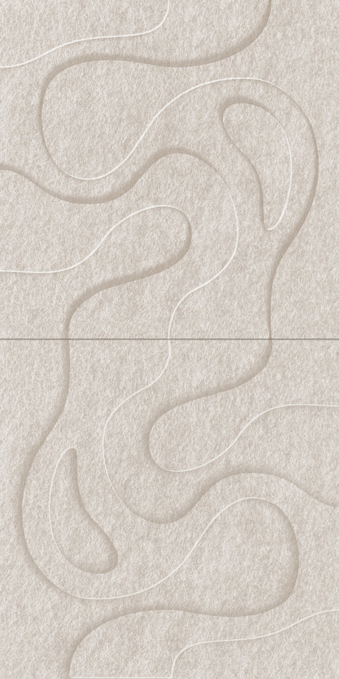 Waves Tidal III 3D akoestisch wandpaneel van PET-vilt — kleur Beige