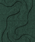 Waves Tidal III 3D akoestisch wandpaneel van PET-vilt — kleur Deep Green