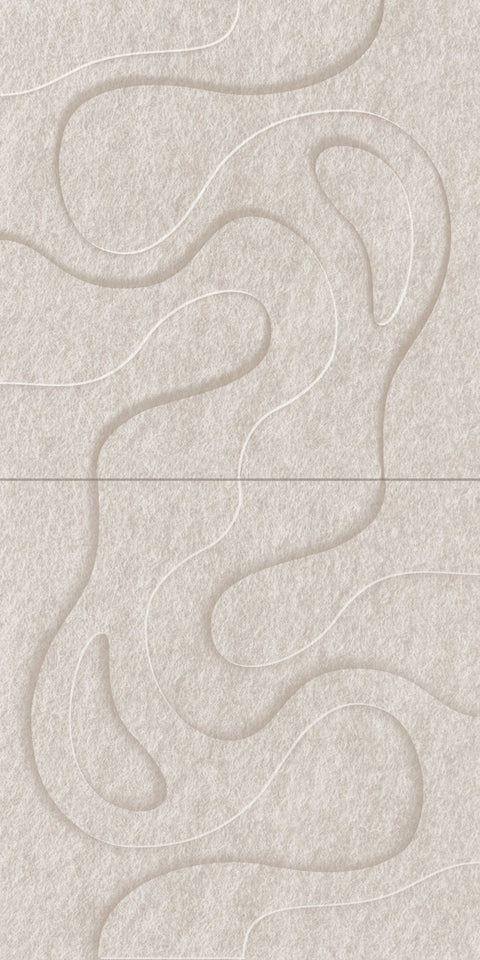 Waves Tidal III 3D akoestisch wandpaneel van PET-vilt — kleur Beige