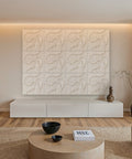Waves Tidal III 3D akoestische wandpanelen — sfeerimpressie woonkeuken (Sand)
