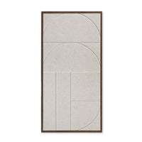 Whispering Dunes akoestisch schilderij in beige - bogen en halve cirkels in PET-vilt - vooraanzicht - 50x100cm